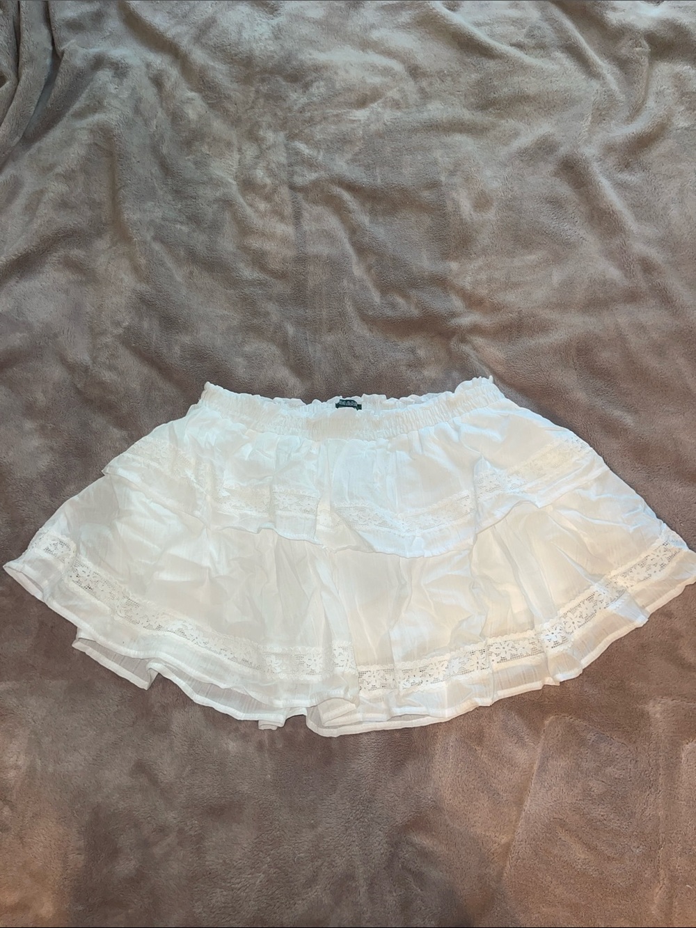wild fable White Tiered Lace Skater Mini Skirt